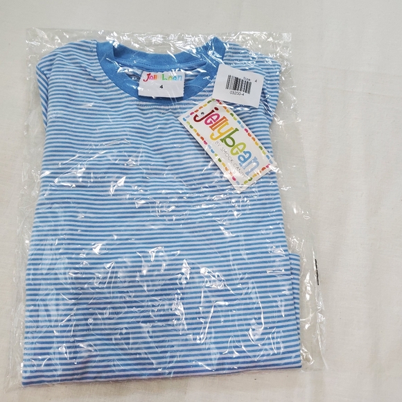 Jelly Bean/Smock Candy Size 4 Medium Blue Striped T-Shirt Cotton/Spandex NWT - Picture 7 of 7